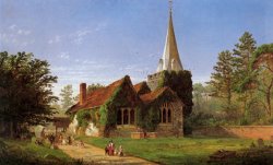 Jasper Francis Cropsey The Church at Stoke Poges painting Jasper Francis Cropsey The Church at Stoke Poges painting