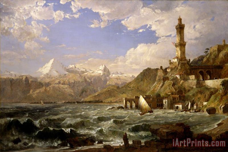 The Coast of Genoa painting - Jasper Francis Cropsey The Coast of Genoa Art Print
