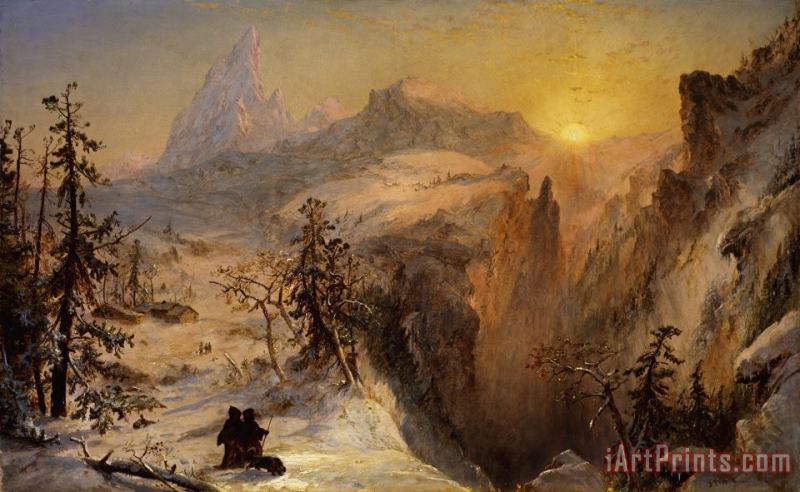 Jasper Francis Cropsey Winter In Switzerland Art Painting
