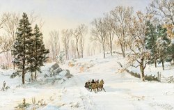 Jasper Francis Cropsey Winter on Ravensdale Road painting Jasper Francis Cropsey Winter on Ravensdale Road painting