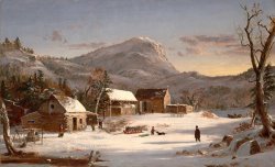 Jasper Francis Cropsey Winter Scene Ramapo Valley, 1853 painting Jasper Francis Cropsey Winter Scene Ramapo Valley, 1853 painting