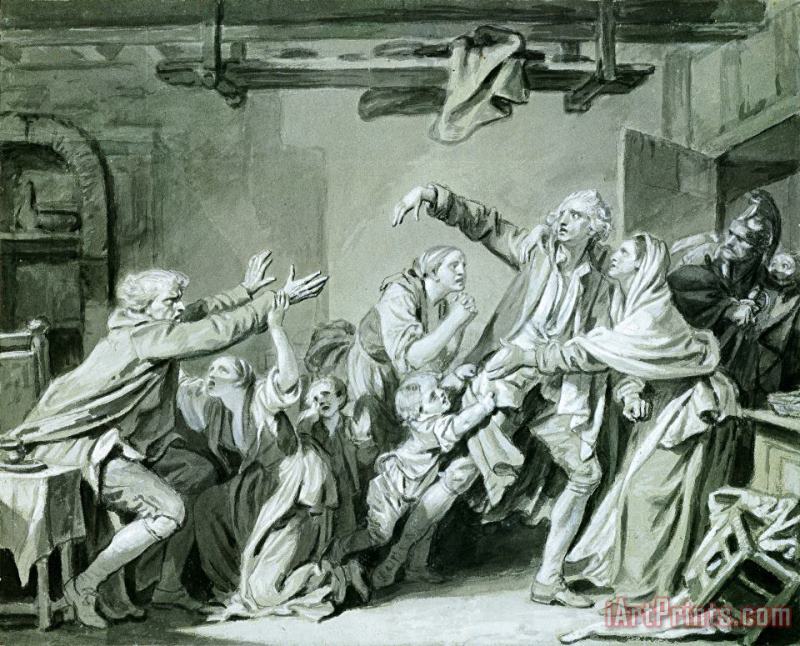 Jean-Baptiste Greuze  A Father Curses Hos Ungrateful Son, 1777 Art Print