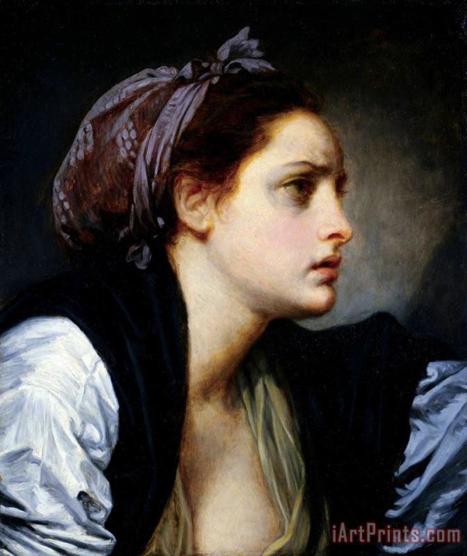 Jean-baptiste Greuze Head of a Woman Art Painting