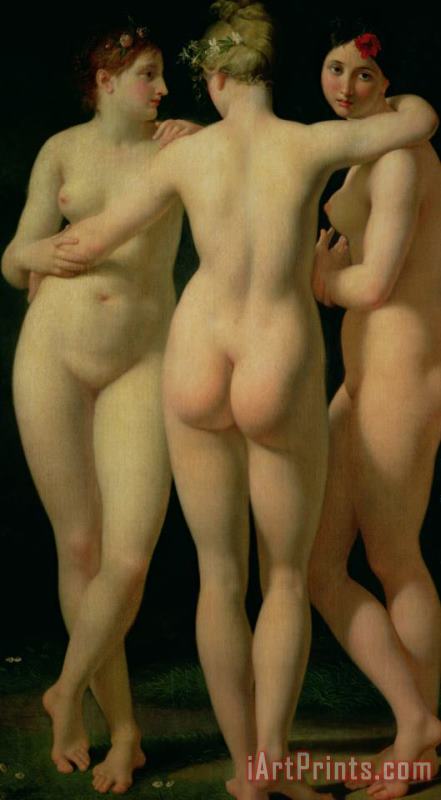 The Three Graces painting - Jean-Baptiste Regnault The Three Graces Art Print