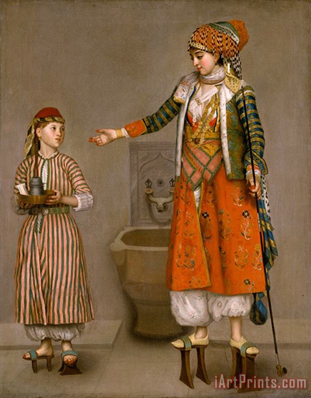 Jean-Etienne Liotard A Frankish Woman And Her Servant painting - A