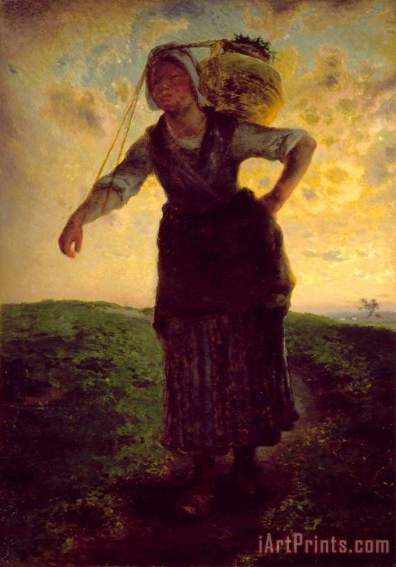 Jean-Francois Millet A Norman Milkmaid at Greville Art Painting