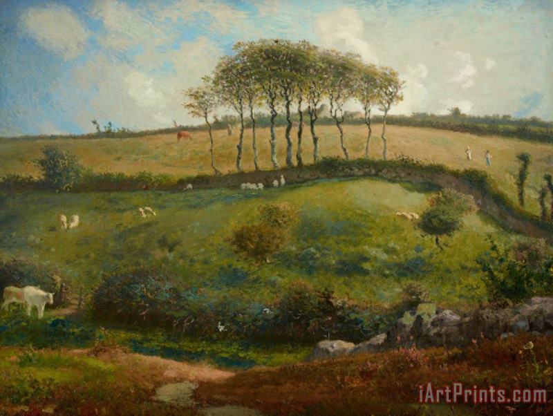 Pasture Near Cherbourg painting - Jean-Francois Millet Pasture Near Cherbourg Art Print