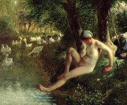 Jean-Francois Millet The Bather painting