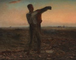 Jean-Francois Millet The End Of The Day Effect Of Evening painting