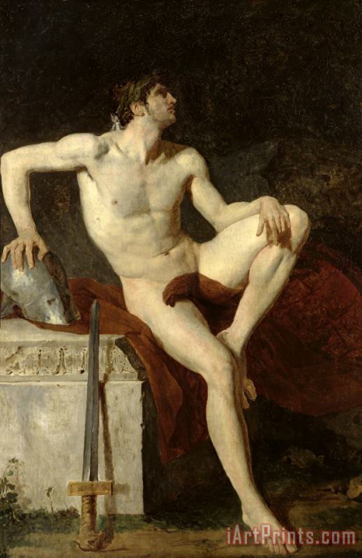 Jean-Germain Drouais Seated Gladiator Art Painting
