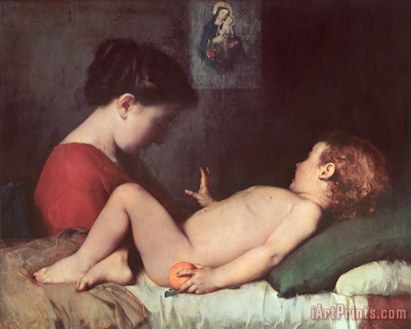 Jean-Jacques Henner The Awakening Child Art Painting
