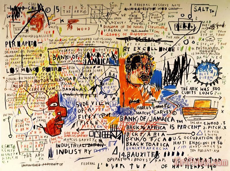 50 Cent Piece painting - Jean-michel Basquiat 50 Cent Piece Art Print