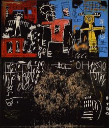 Jean-michel Basquiat Black Tar And Feathers painting