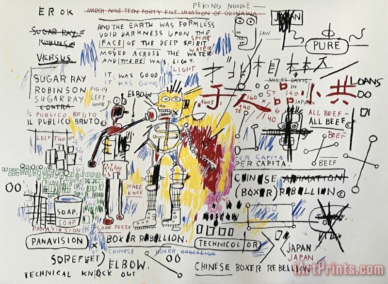 Boxer Rebellion, 1982 2018 painting - Jean-michel Basquiat Boxer Rebellion, 1982 2018 Art Print