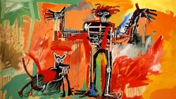 Jean-michel Basquiat Boy And Dog in a Johnnypump