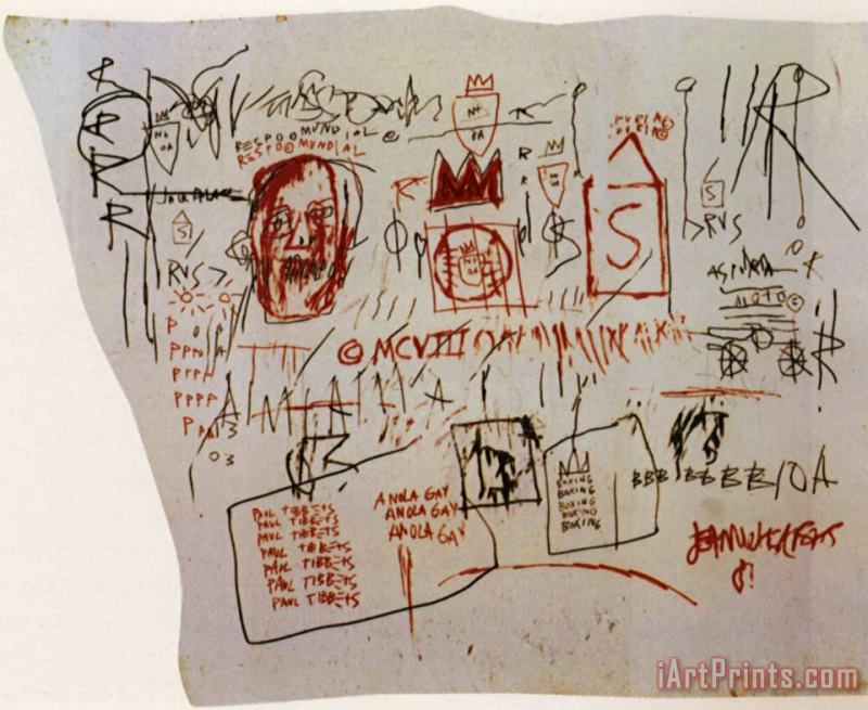 Gringo Pilot Anola Gay painting - Jean-michel Basquiat Gringo Pilot Anola Gay Art Print