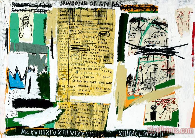 Jawbone of an Ass painting - Jean-michel Basquiat Jawbone of an Ass Art Print