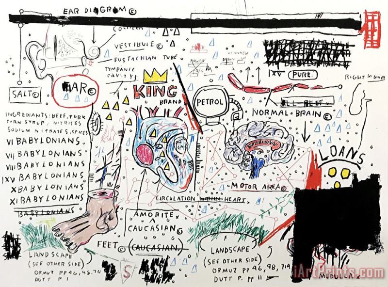 King Brand painting - Jean-michel Basquiat King Brand Art Print