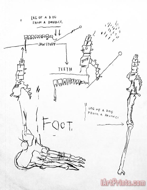 Jean-michel Basquiat Leg of a Dog, From Da Vinci, 1983 Art Painting