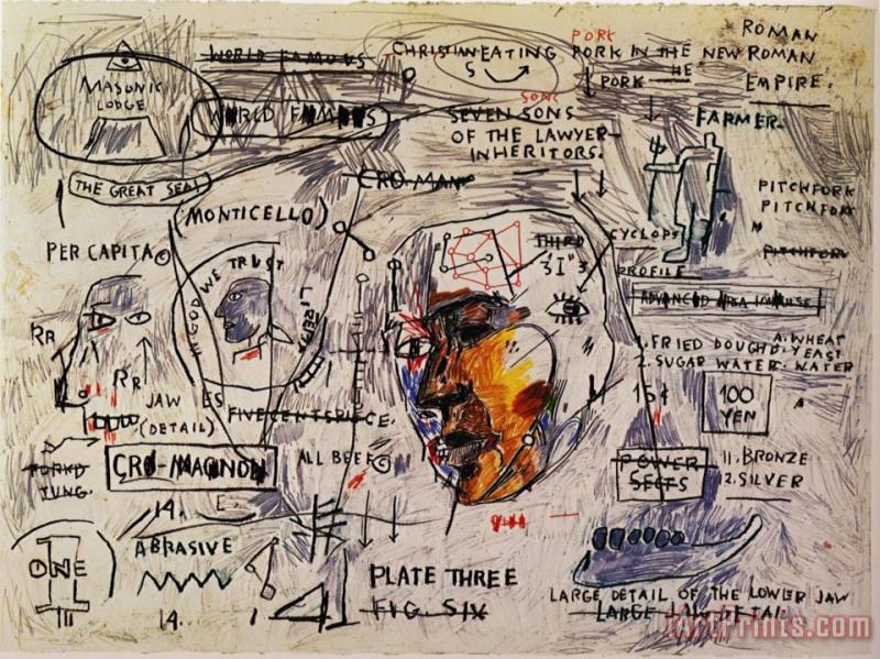 Monticello painting - Jean-michel Basquiat Monticello Art Print