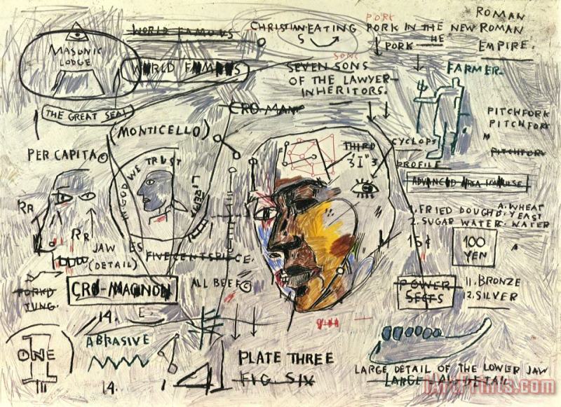 Jean-michel Basquiat Monticello, 1983 Art Print