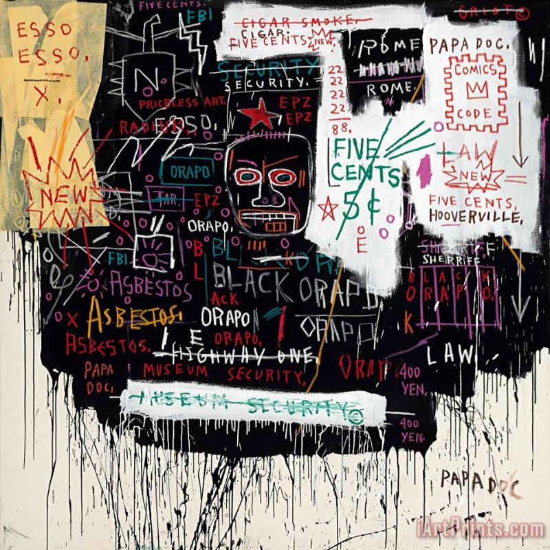 Jean-michel Basquiat Museum Security (broadway Meltdown), 1983 Art Painting