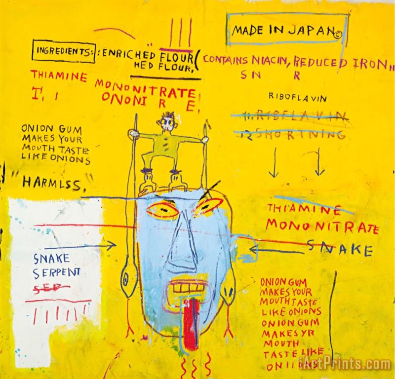 Onion Gum painting - Jean-michel Basquiat Onion Gum Art Print