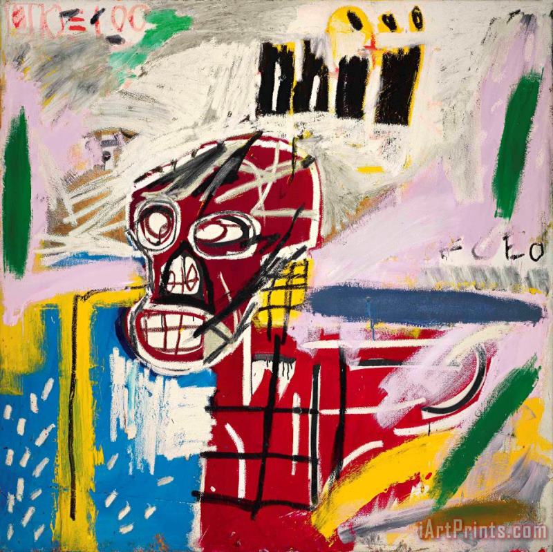 Red Skull, 1982 painting - Jean-michel Basquiat Red Skull, 1982 Art Print