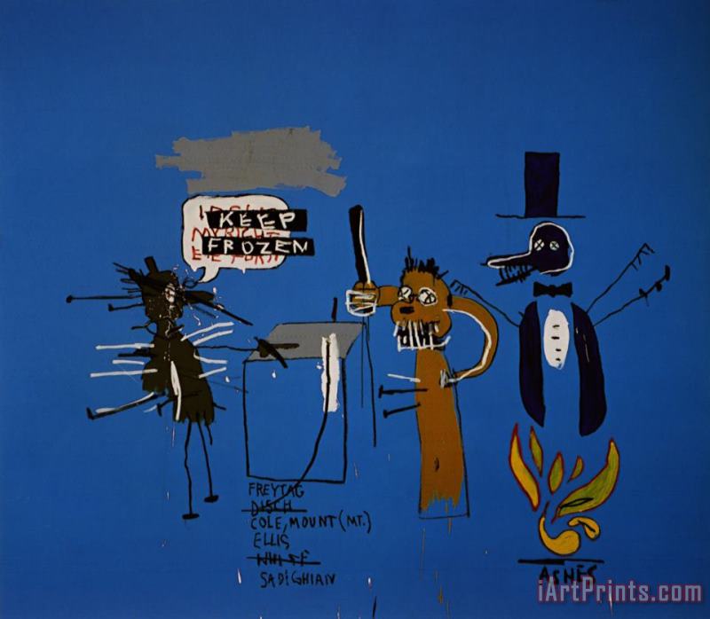 The Dingoes That Park Their Brains with Their Gum painting - Jean-michel Basquiat The Dingoes That Park Their Brains with Their Gum Art Print