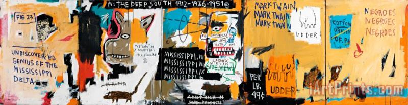 Undiscovered Genius of The Mississippi Delta painting - Jean-michel Basquiat Undiscovered Genius of The Mississippi Delta Art Print