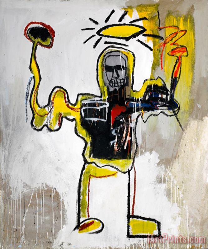 Untitled (the Black Athlete) painting - Jean-michel Basquiat Untitled (the Black Athlete) Art Print