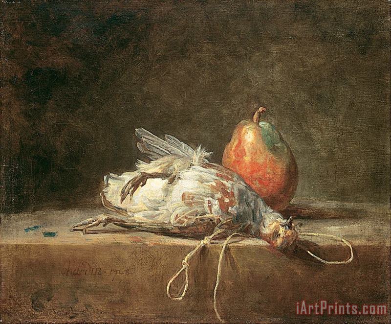 Still Life with Partridge And Pear painting - Jean-Simeon Chardin Still Life with Partridge And Pear Art Print