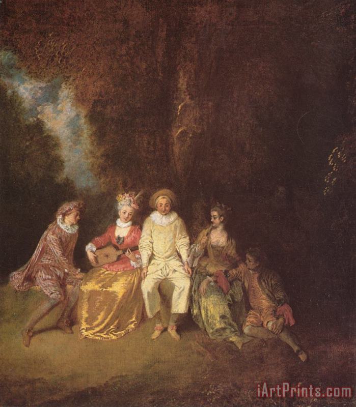 Jean Antoine Watteau Pierrot Content Art Painting