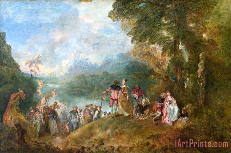 The Embarkation for Cythera painting - Jean Antoine Watteau The Embarkation for Cythera Art Print
