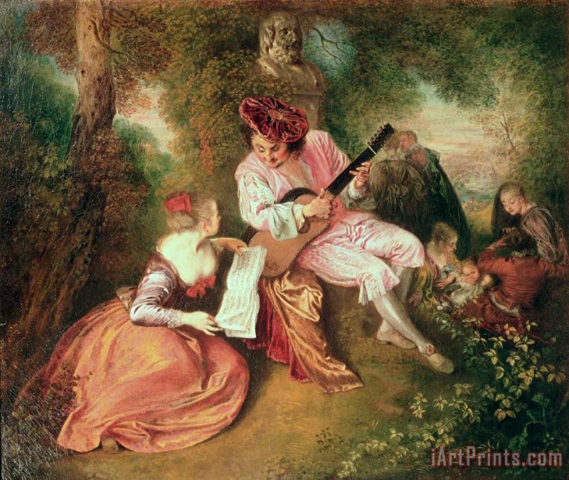 The Scale of Love painting - Jean Antoine Watteau The Scale of Love Art Print