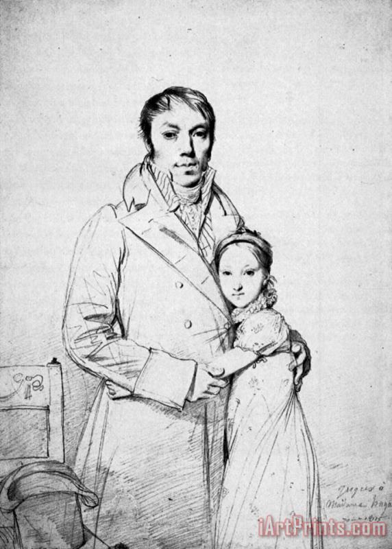 Jean Auguste Dominique Ingres Charles Hayard And His Daughter Marguerite Art Painting