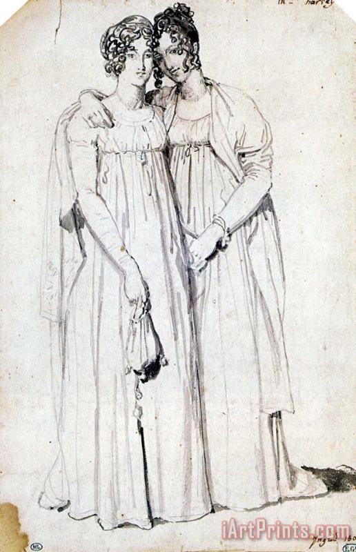 Jean Auguste Dominique Ingres Henriette Harvey And Her Half Sister Elizabeth Norton Art Print