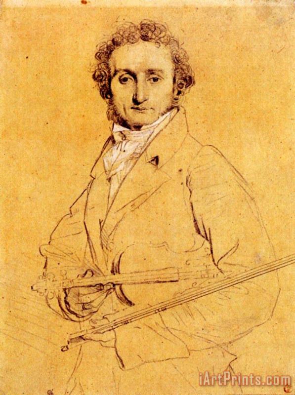 Niccolo Paganini painting - Jean Auguste Dominique Ingres Niccolo Paganini Art Print