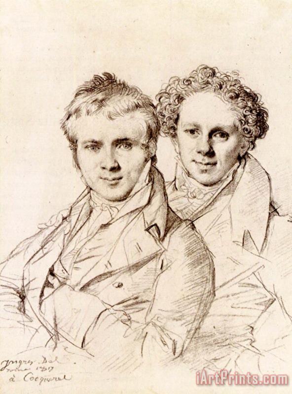 Otto Magnus Von Stackelberg And, Possibly, Jackob Linckh painting - Jean Auguste Dominique Ingres Otto Magnus Von Stackelberg And, Possibly, Jackob Linckh Art Print