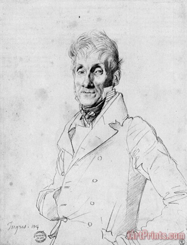 Portrait of a Man, Possible Edme Bochet painting - Jean Auguste Dominique Ingres Portrait of a Man, Possible Edme Bochet Art Print