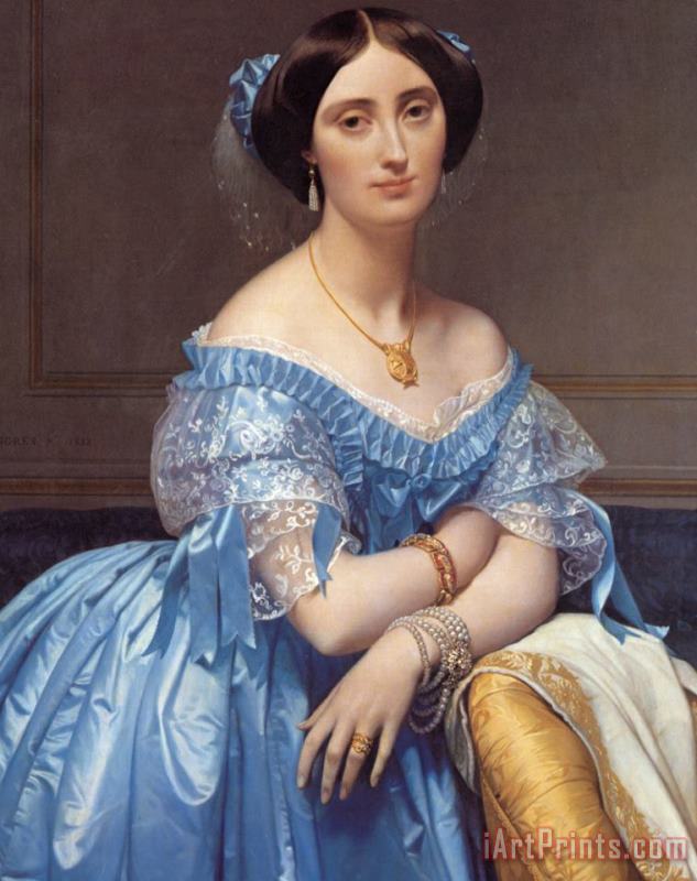 Portrait Of The Princesse De Broglie painting - Jean Auguste Dominique Ingres Portrait Of The Princesse De Broglie Art Print