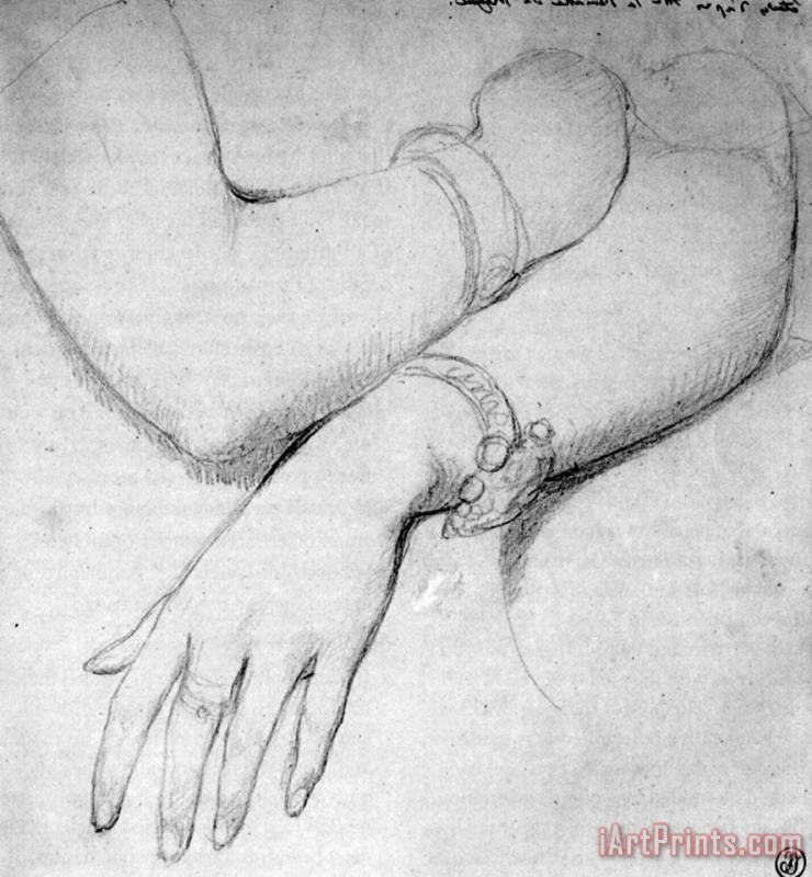 Jean Auguste Dominique Ingres Study for Josephine Eleonore Marie Pauline De Galard De Brassac De Bearn, Princesse De Broglie Art Print