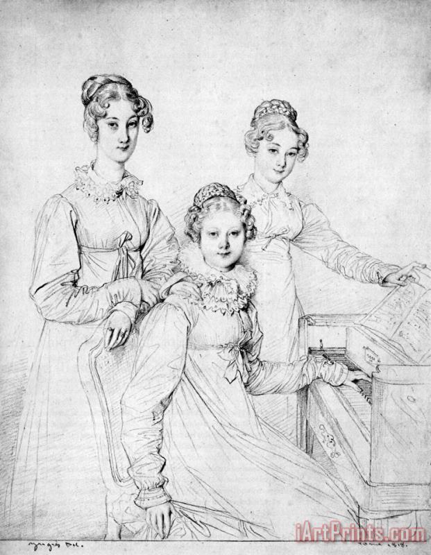 The Kaunitz Sisters painting - Jean Auguste Dominique Ingres The Kaunitz Sisters Art Print