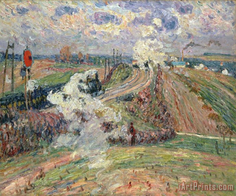 The Two Trains painting - Jean Baptiste Armand Guillaumin The Two Trains Art Print
