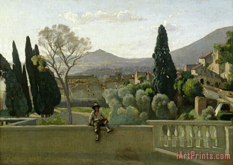 The Gardens of the Villa dEste painting - Jean Baptiste Camill Corot The Gardens of the Villa dEste Art Print