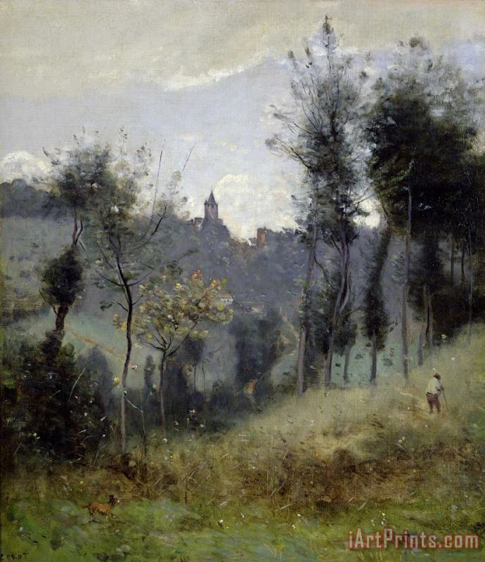 Canteleu near Rouen painting - Jean Baptiste Camille Corot Canteleu near Rouen Art Print