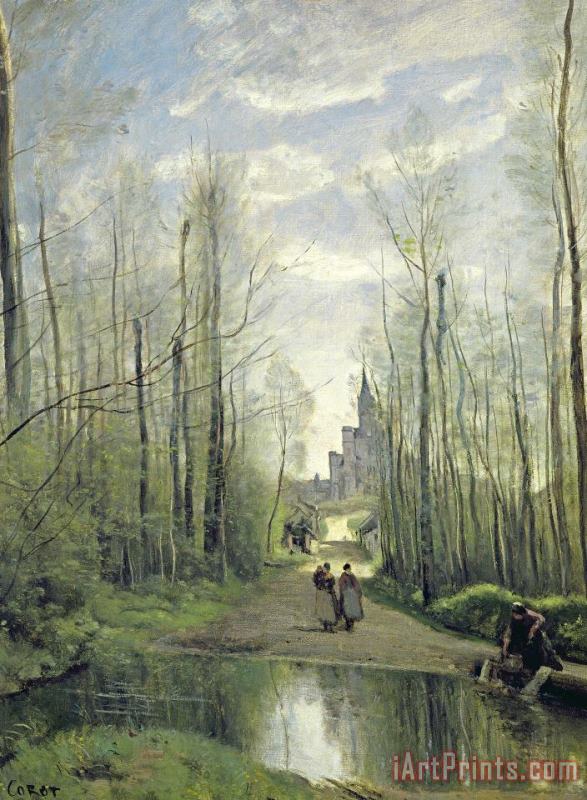 Jean Baptiste Camille Corot The Church At Marissel Art Print