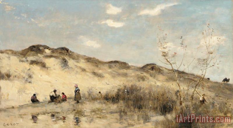 The Dunes Of Dunkirk painting - Jean Baptiste Camille Corot The Dunes Of Dunkirk Art Print