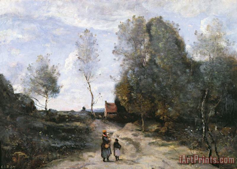 The Road painting - Jean Baptiste Camille Corot The Road Art Print