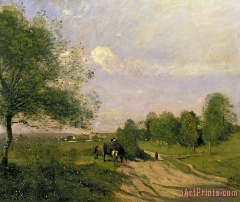 The Wagon painting - Jean Baptiste Camille Corot The Wagon Art Print